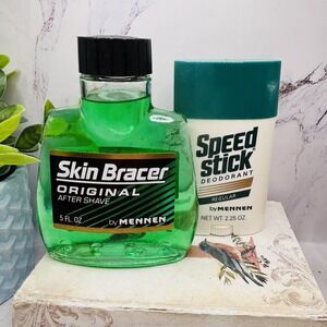 Vintage Skin Bracer Original Aftershave 5oz By Mennen & Speed Stick Deodorant